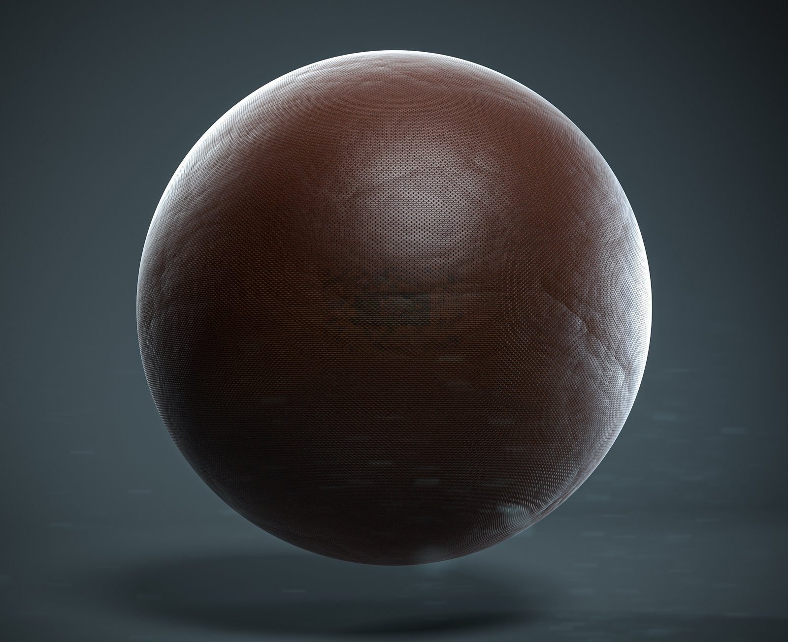 Leather-material sphere, shading study